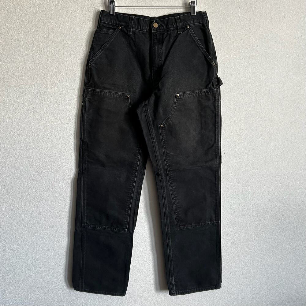 Carhartt B01 BLK black double knee work wear carpenter pants